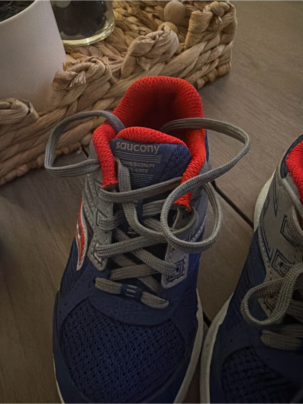 Saucony Kids Navy and Red Lace-Up Sneakers